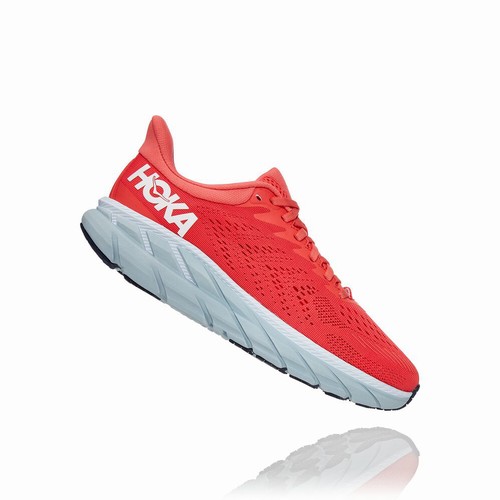 Hoka One One CLIFTON 7 Wides Shoes For Women India Red IN-8965